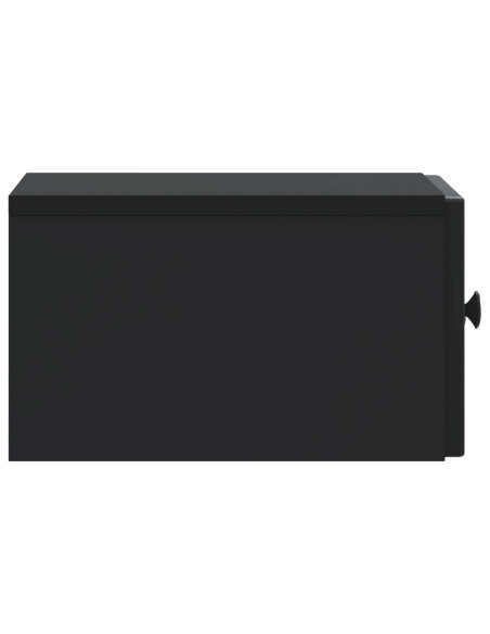 Mobiletto da notte a muro con cassetto Nero 33 x 34,5 x 20 cm