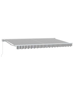 Tenda Retrattile Antracite e Bianco 400 x 200 cm 2