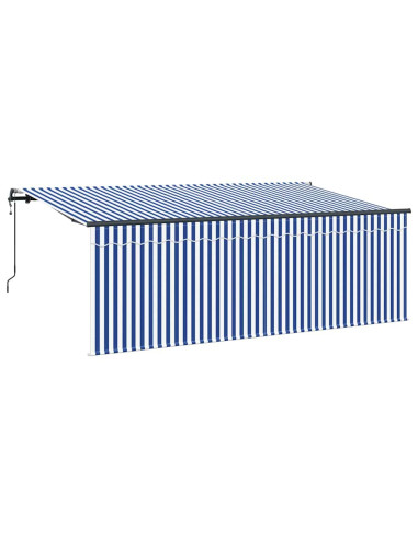 Tenda Retrattile Blu e Bianco 350 x 200 cm
