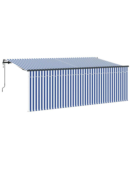 Tenda Retrattile Blu e Bianco 350 x 200 cm
