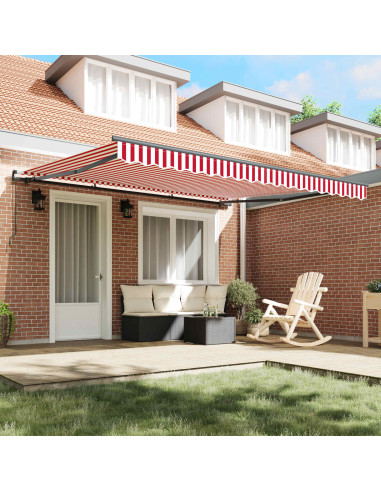 Tenda Retrattile Rosso e Bianco 400 × 350 cm
