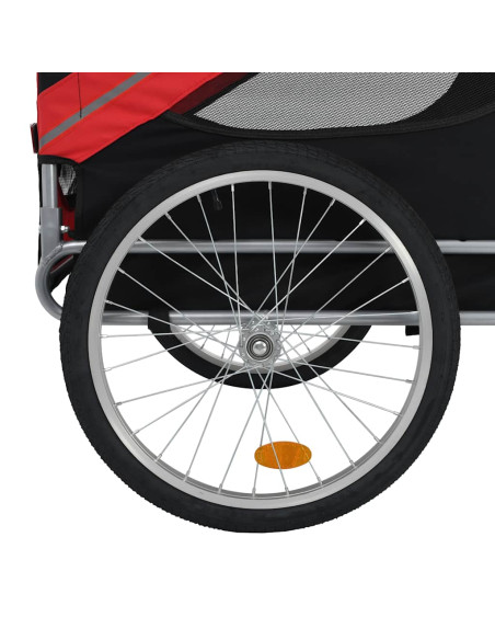 Rimorchio da Bici per Animali Domestici Rosso e Nero
