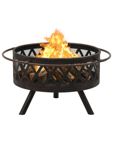 Braciere Rustico con Attizzatoio 76 cm XXL in Acciaio