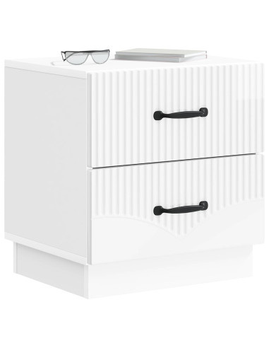 Armadio da Notte con cassetto Bianco Lucido 43 x 34,5 x 44,5 cm