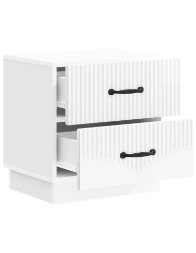 Armadio da Notte con cassetto Bianco Lucido 43 x 34,5 x 44,5 cm