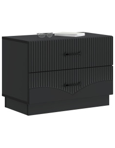Armadio da Notte Nero 62 x 34,5 x 44,5 cm Legno ingegnerizzato 2