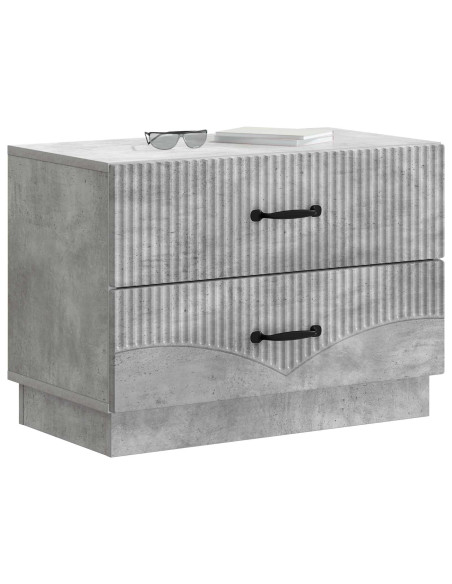 Armadio da Notte Grigio Cemento 62 x 34,5 x 44,5 cm