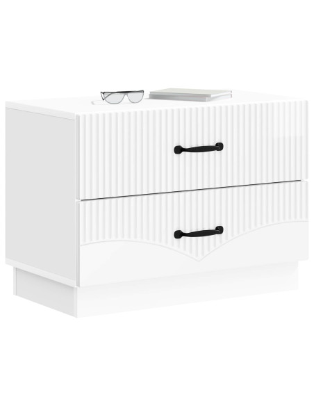 Armadio da Notte con cassetto Bianco Lucido 62 x 34,5 x 44,5 cm