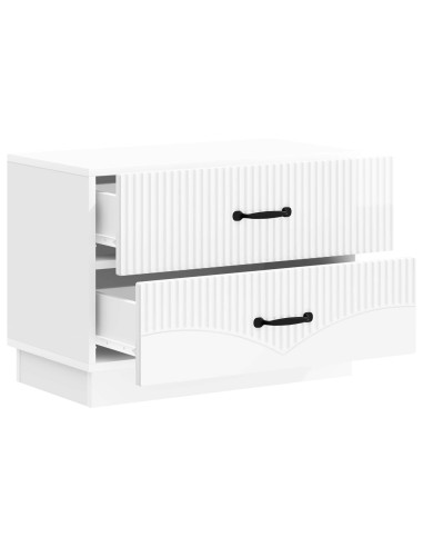Armadio da Notte con cassetto Bianco Lucido 62 x 34,5 x 44,5 cm