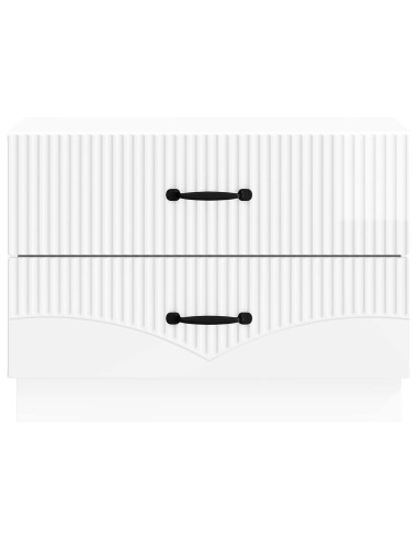 Armadio da Notte con cassetto Bianco Lucido 62 x 34,5 x 44,5 cm