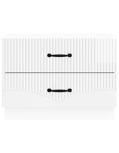 Armadio da Notte con cassetto Bianco Lucido 62 x 34,5 x 44,5 cm