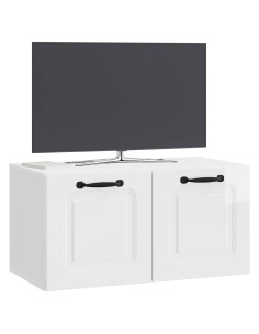 Mobile Porta TV da Muro Bianco Lucido 59,5 x 31 x 30 cm 2