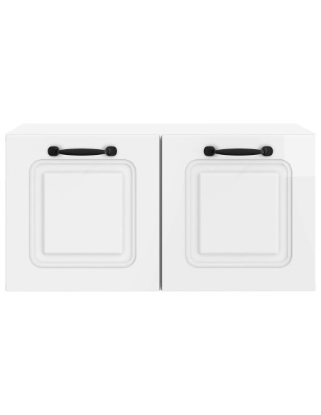 Mobile Porta TV da Muro Bianco Lucido 59,5 x 31 x 30 cm