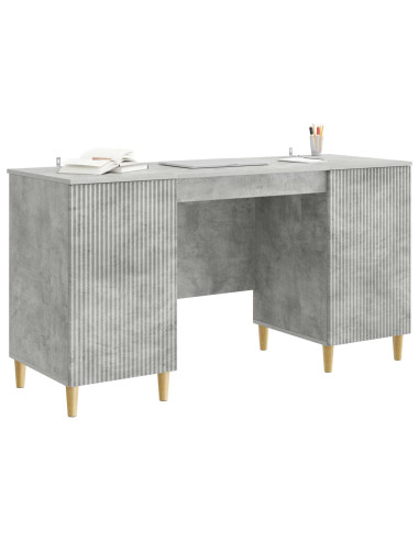 Scrivania con lo scaffale Grigio Cemento 142,5 x 50 x 75 cm