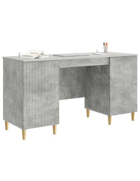 Scrivania con lo scaffale Grigio Cemento 142,5 x 50 x 75 cm