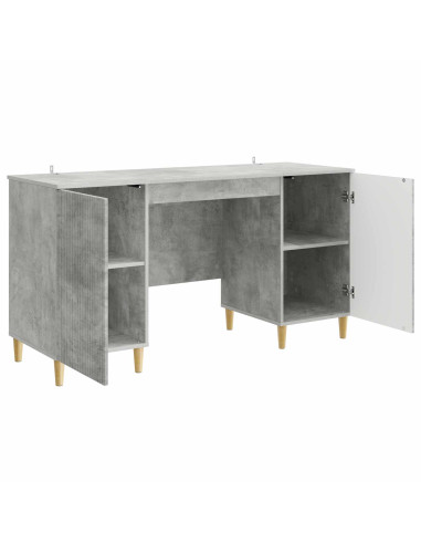 Scrivania con lo scaffale Grigio Cemento 142,5 x 50 x 75 cm