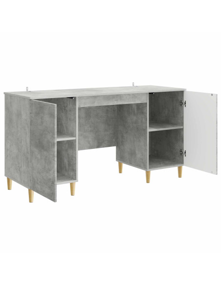Scrivania con lo scaffale Grigio Cemento 142,5 x 50 x 75 cm