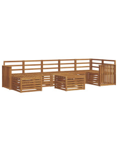 Set divani 8 pcs Naturale Legno di Acacia Massello 2