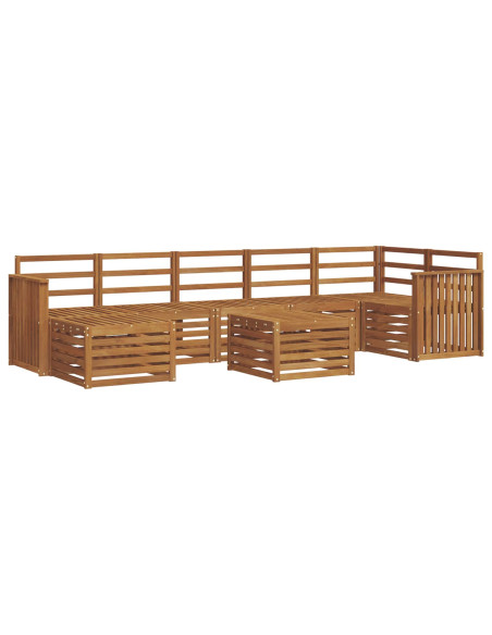 Set divani 8 pcs Naturale Legno di Acacia Massello