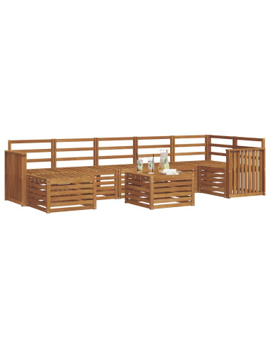 Set divani 8 pcs Naturale Legno di Acacia Massello