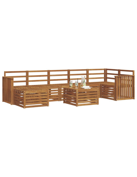 Set divani 8 pcs Naturale Legno di Acacia Massello
