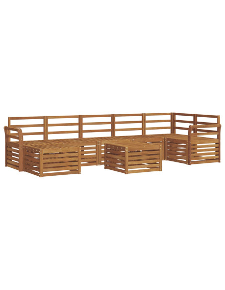 Set divani 8 pcs Naturale Legno di Acacia Massello