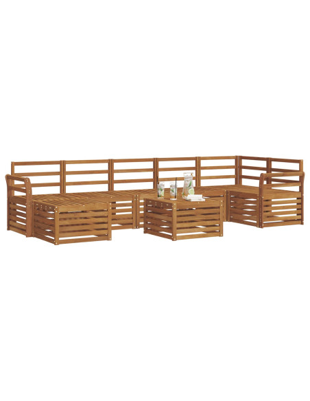 Set divani 8 pcs Naturale Legno di Acacia Massello