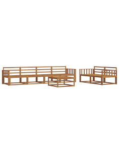 Set di divani da esterno 7 pcs Naturale 2