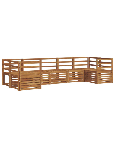 Set divani 7 pcs Naturale Legno di Acacia Massello