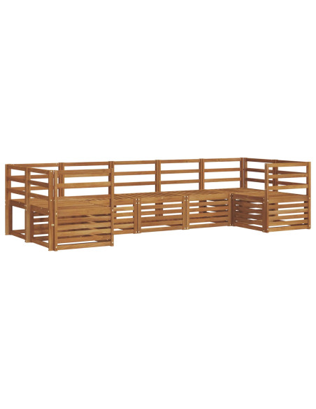 Set divani 7 pcs Naturale Legno di Acacia Massello