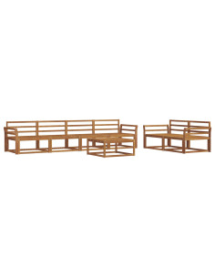 Set di divani da esterno 7 pcs Naturale 2