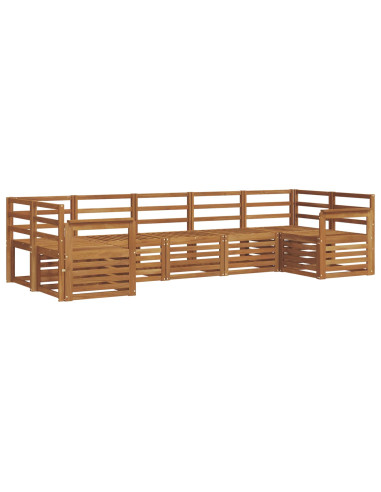 Set divani 7 pcs Naturale Legno di Acacia Massello
