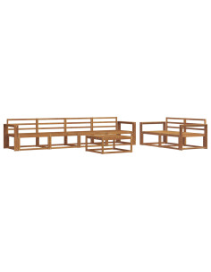 Set di divani da esterno 7 pcs Naturale 2