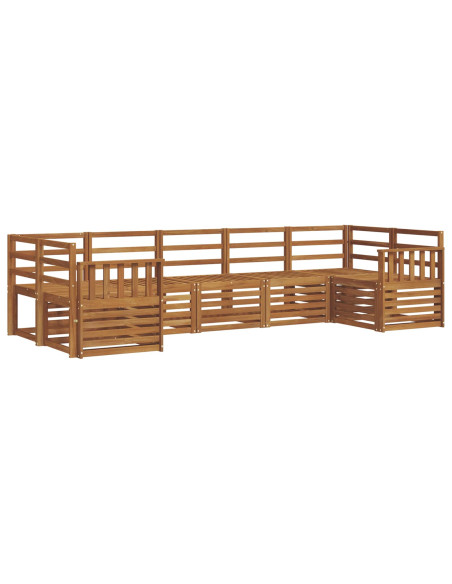 Set divani 7 pcs Naturale Legno di Acacia Massello