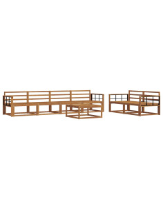 Set di divani da esterno 7 pcs Naturale 2