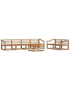 Set di divani da esterno 7 pcs Naturale 2