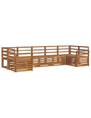 Set divani 7 pcs Naturale Legno di Acacia Massello