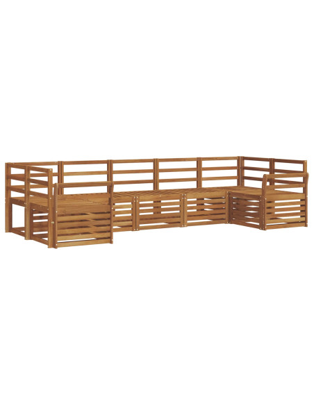 Set divani 7 pcs Naturale Legno di Acacia Massello