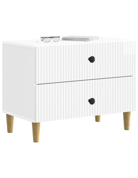 Armadio da Notte con cassetto Bianco Lucido 62 x 34,5 x 48 cm
