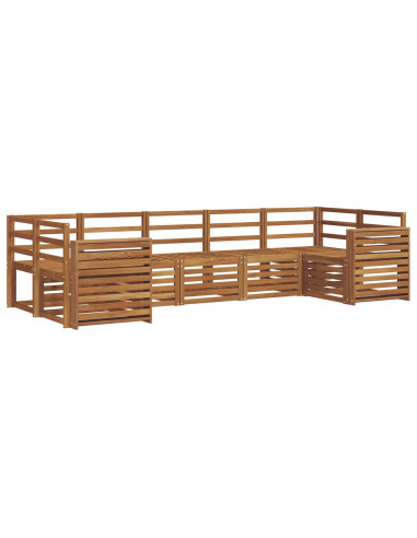Set divani 7 pcs Naturale Legno di Acacia Massello