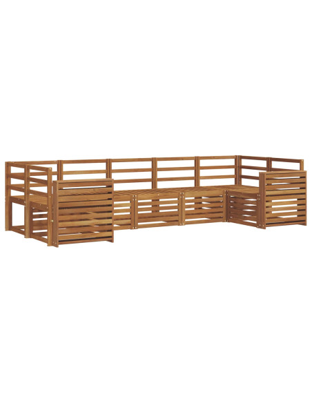 Set divani 7 pcs Naturale Legno di Acacia Massello