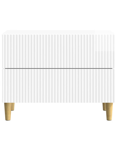 Armadio da Notte con cassetto Bianco Lucido 62 x 34,5 x 48 cm