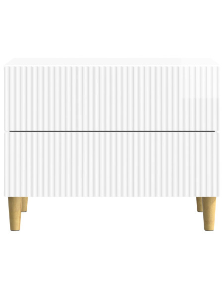 Armadio da Notte con cassetto Bianco Lucido 62 x 34,5 x 48 cm
