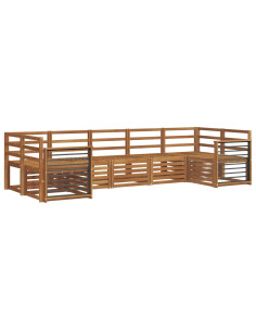 Set divani 7 pcs Naturale Legno di Acacia Massello 2