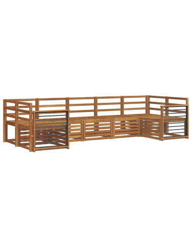 Set divani 7 pcs Naturale Legno di Acacia Massello
