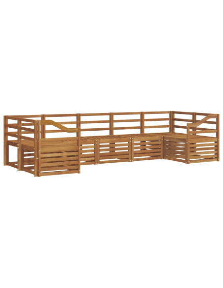 Set divani 7 pcs Naturale Legno di Acacia Massello