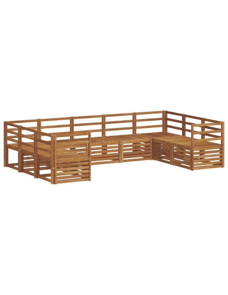 Set divani 9 pcs Naturale Legno di Acacia Massello