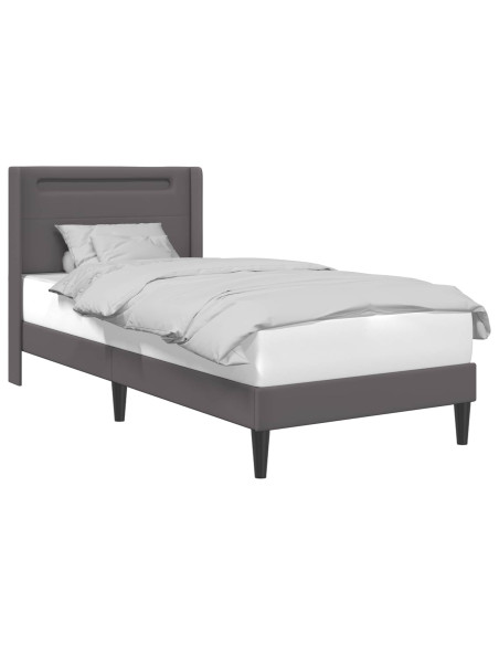 Struttura del letto con testiera Grigio 80 x 200 cm Similpelle