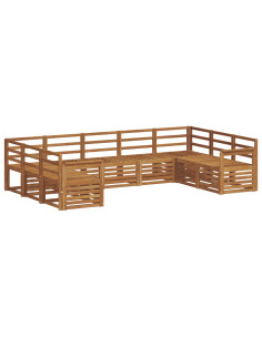 Set divani 9 pcs Naturale Legno di Acacia Massello 2
