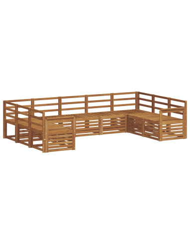 Set divani 9 pcs Naturale Legno di Acacia Massello